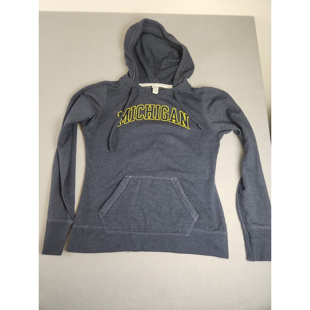New Agenda University Michigan Hooded Long-Sleeve Women's  Sweatshirt Sz Med